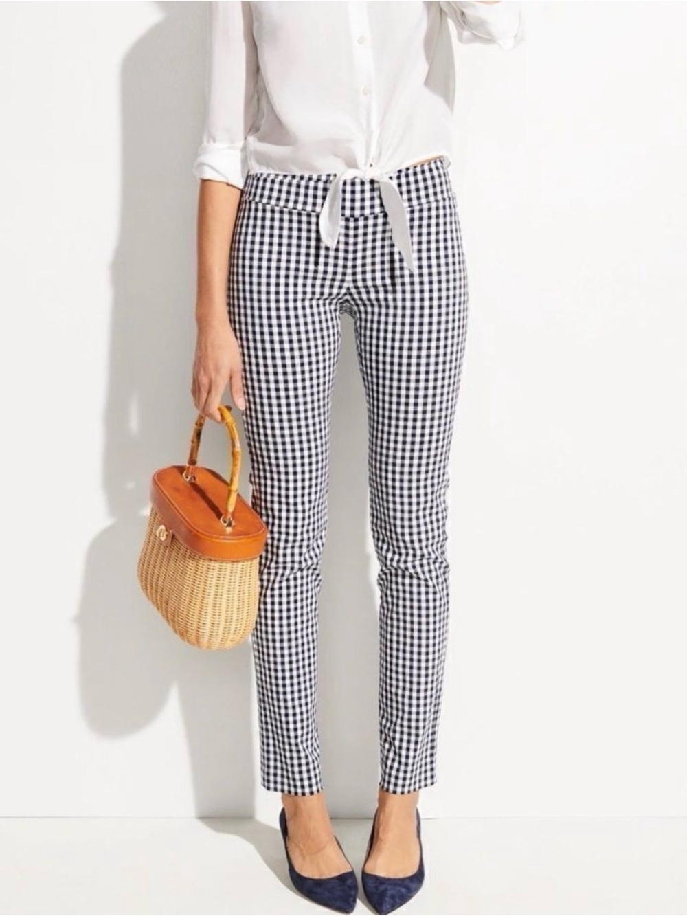 J.Mclaughlin Women's Pants in Gingham Black/White